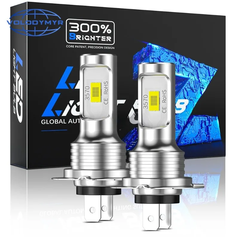 

Volodymyr 2Pcs H7 H4 Led Super Bright CSP Car Fog Light Bulbs H8 H9 H11 9005 9006 Headlight DRL Lamp Kit High Low Beam 6500K 12V
