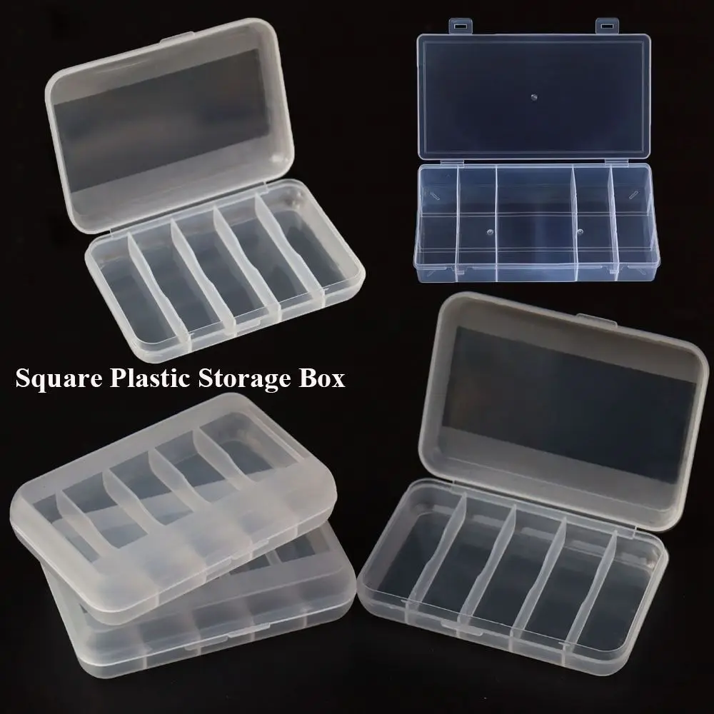 Plastic Storage Box Portable Durable Transparent Small Items Case Square Jewelry Beads Container Power Tools Holder