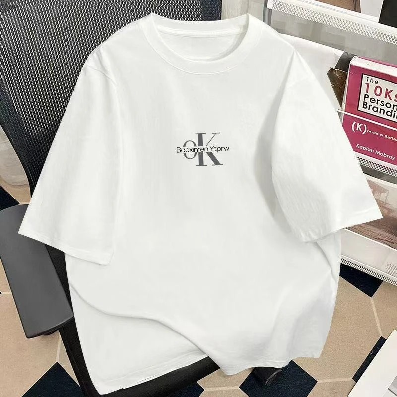 

Summer New Men's Round Neck Cotton T-shirt Short Sleeved T-shirt Men's and Women's Fashionable Round Neck Comfortable T-shirt
