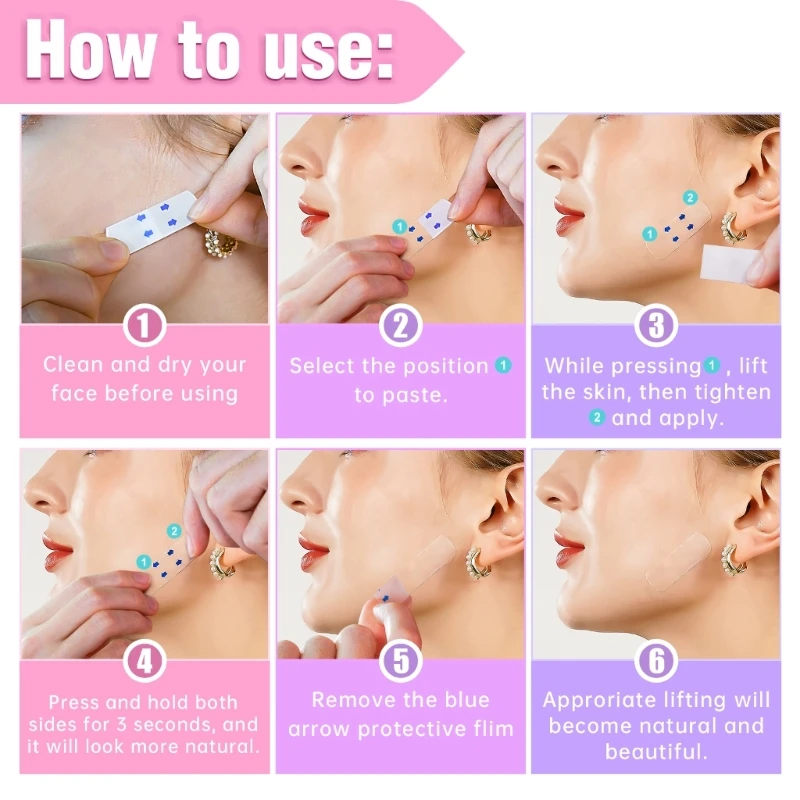 120pcs Face Lift Tape Invisible Facelift Tape for Face Invisible  Makeup Face Lift Tools for Hide Double Chin