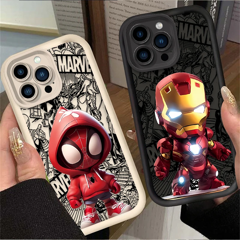 COOL SpiderS-ManS IronManS Q version Phone Case for Samsung S26 S25 S24 S23 S22 S21 S20 F06 M16 Note 20 FE Plus Ultra 4G5G Cover