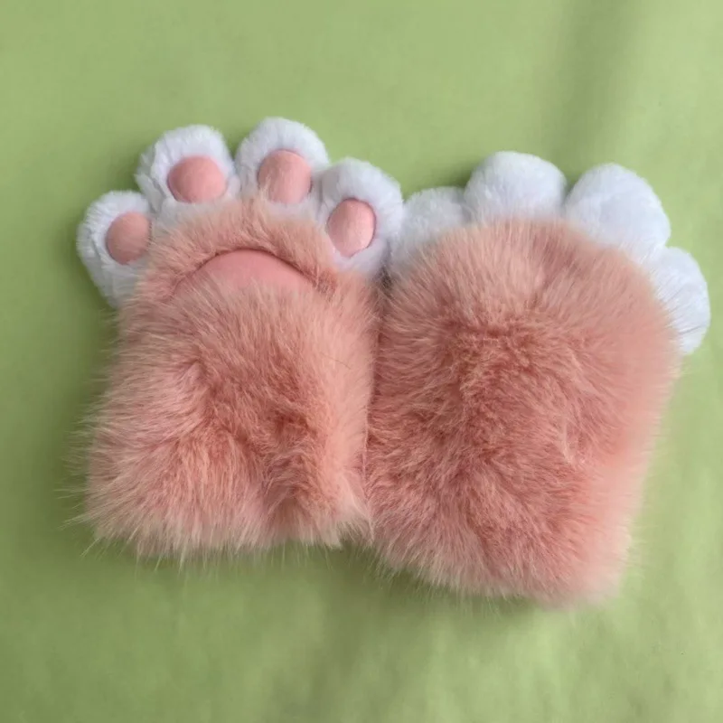 Furry Paw Gloves Cosplay Claws Cute Animal Hand Puppets Plush Costume Props for Furry Suit