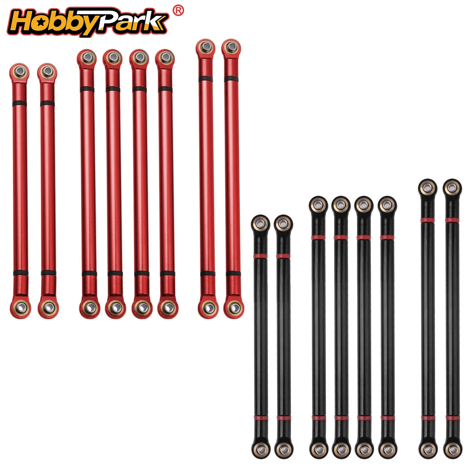 HobbyPark Aluminum Upper & Lower Rod Linkage Replacement for Axial SCX10 12.3 (313mm) Wheelbase 1/10 RC Crawler Upgrade