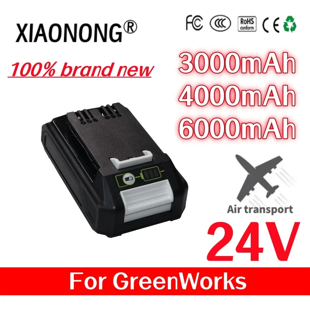 

24V 3000/4000/6000mAh Li-ion Rechargeable Battery Replacement For Greenworks Power Tools compatible 20352 22232