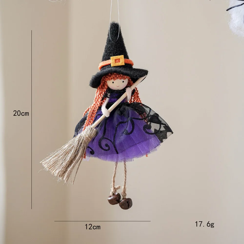 Multicolor Halloween Hanging Decoration Cartoon Pumpkin Ghost Scene Dress Up Hanging Pendants Riding a Broomstick Witch