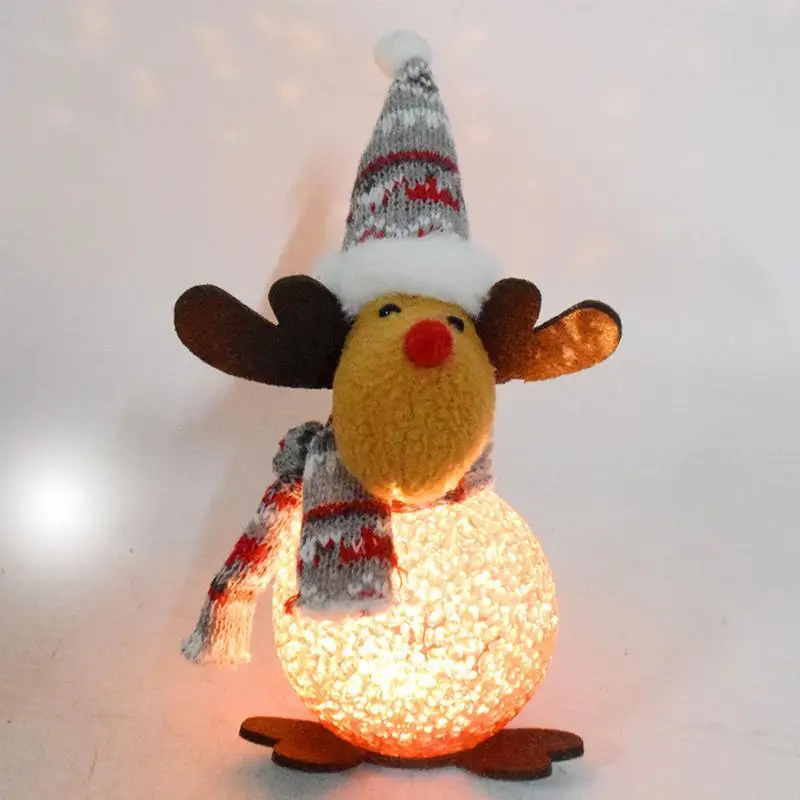 Reindeer Stuffed Plush Toy Plushie Light Up Stuffed Animal Christmas Deer Decor Elk Plush Soft Table Decorations Elk Figurines