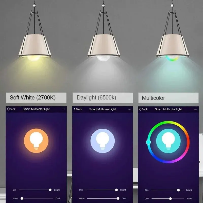 15W E27 Tuya LED Bulb Smart Life APP Control Dimmable RGB Color Ampoule LED Light Bulb Work with Home Bedroom AC 85- 265V