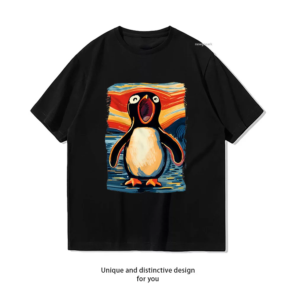Noot Noot Penguin Scream Relaxed T-shirt Woman Man Casual Cotton Printed T Shirts Adult Streetwear Camisetas Tops