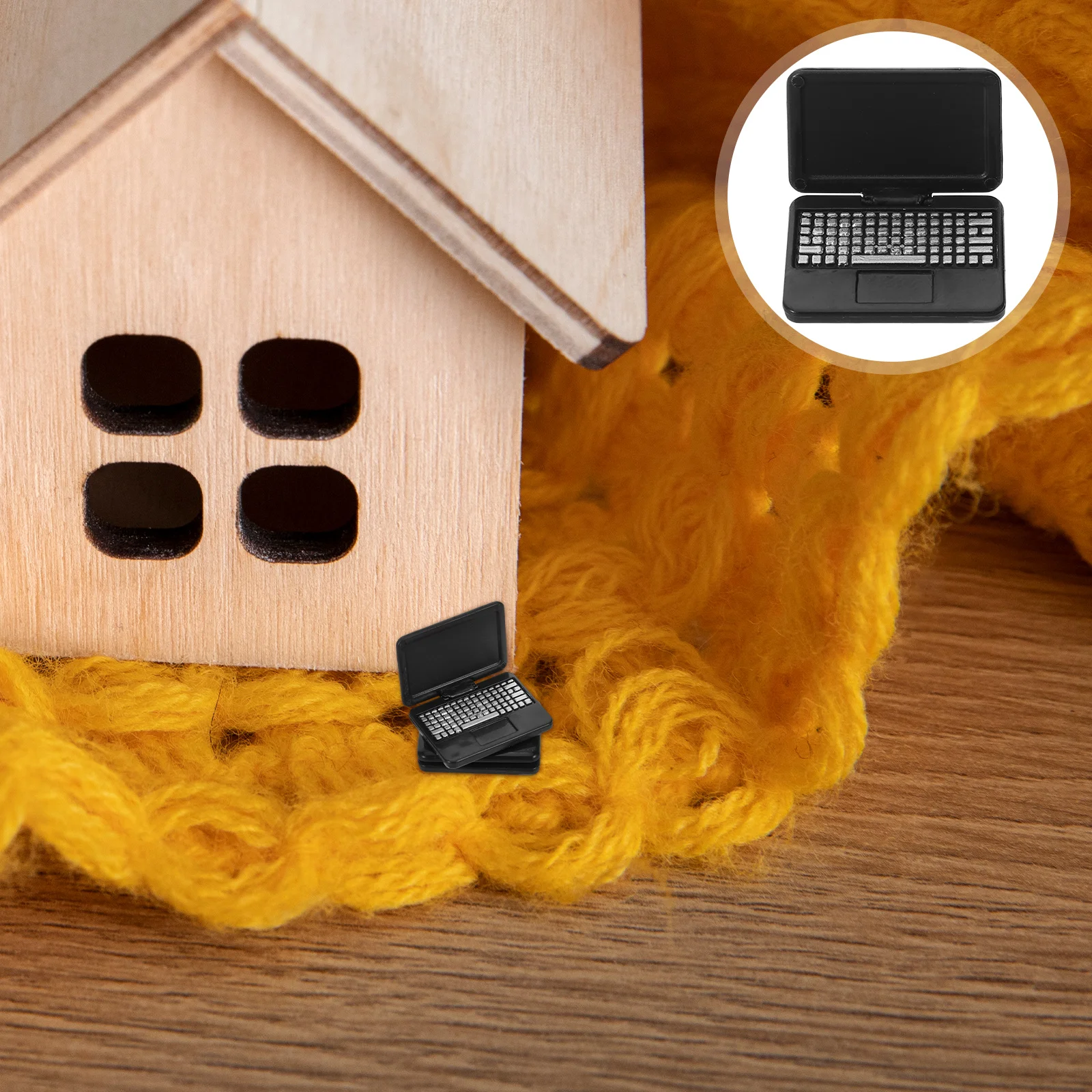 8 Pcs Dollhouse Computer Miniatures Furniture Laptop Toy Kids Plastic Model Pretend