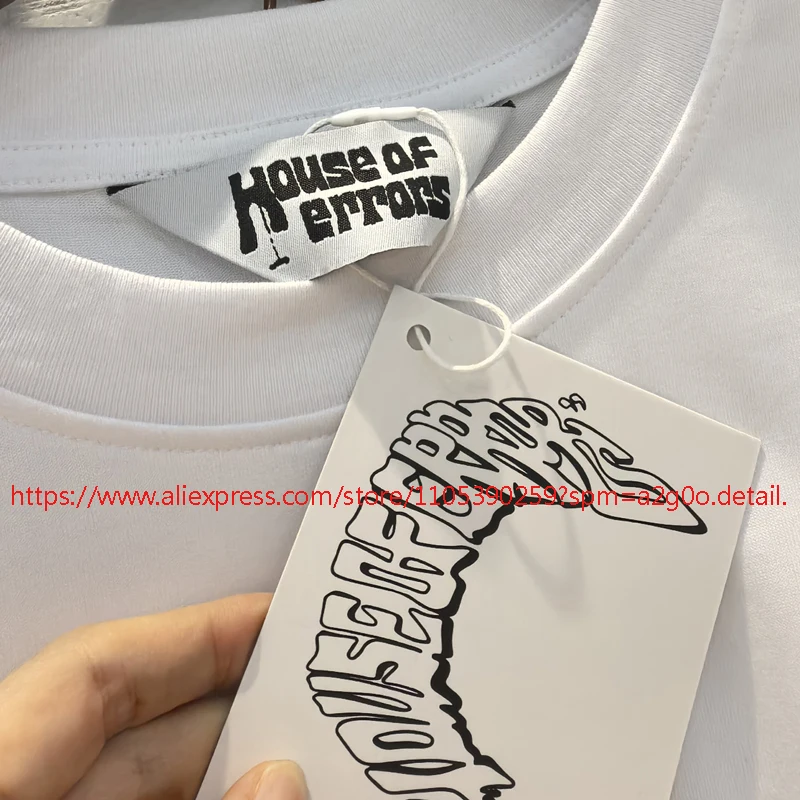 Summer Casual Multi-color Trendy Series Short-sleeved House of Errors T-shirt Artistic Graffiti Print High-quality Cotton Top