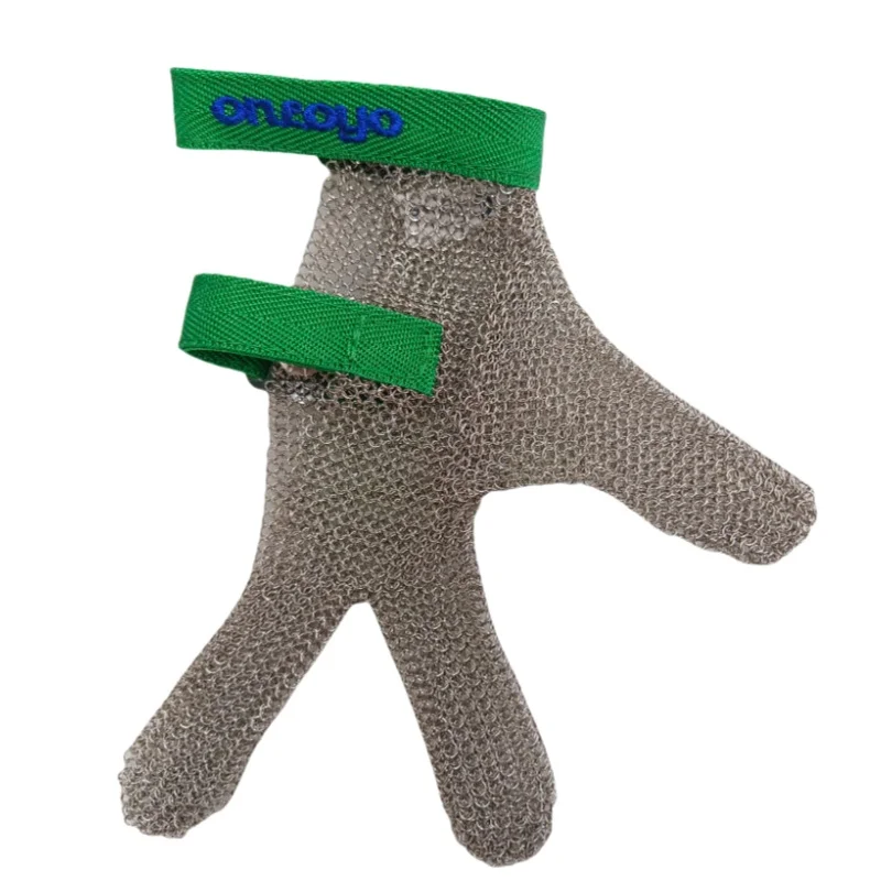 Stainless Steel Metal Mesh Steel Chain Mail Protective Gloves Meat Cut Glvoe Butcher Glove Three Finger Type