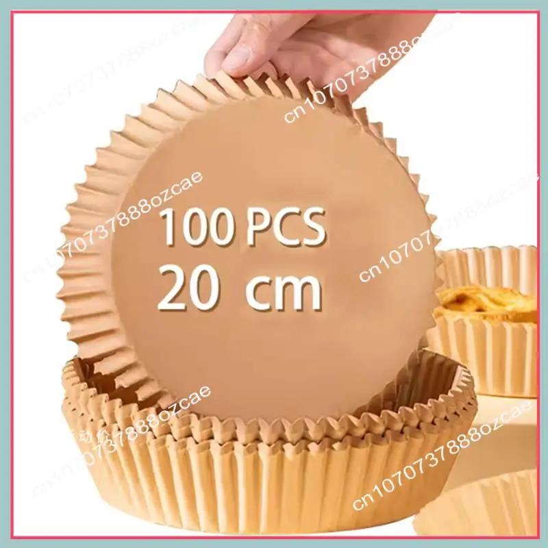 A26P ورق مقلاة هوائية للاستعمال مرة واحدة 20 سم مقاوم للزيت ومقاوم للماء وصواني مقلاة هوائية ورق الخبز