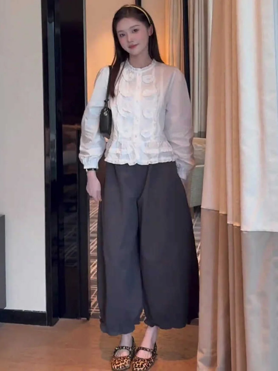 

Ретро-футболка из плотной ткани с круглым вырезом, универсальная, модная, весенняя новинка, женская повседневная одежда, с круглым вырезом, с длинным рукавом