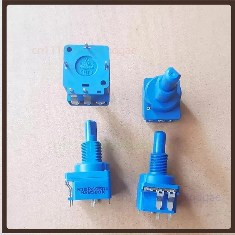 1PCS For R16 Bent Pin Potentiometer 5Pin B500K B504 With Push Switch 10A250V Rotary Adjust Pot