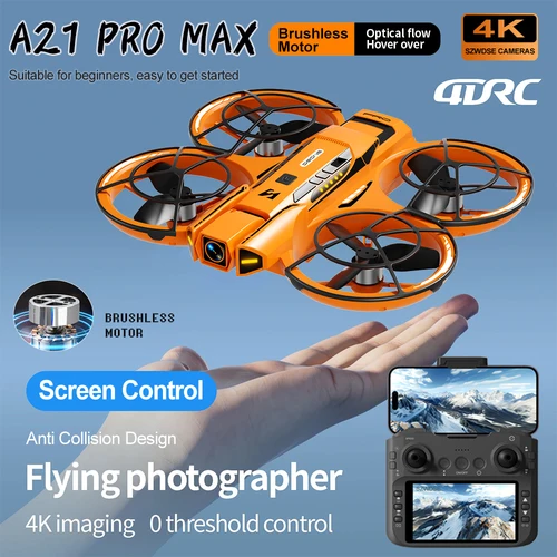 Nuevo Dron A21 PRO 4K HD fotografía aérea Quadcopter Cámara Dual Motor sin escobillas pantalla Control remoto 2,4G FPV Dron niños Juguetes