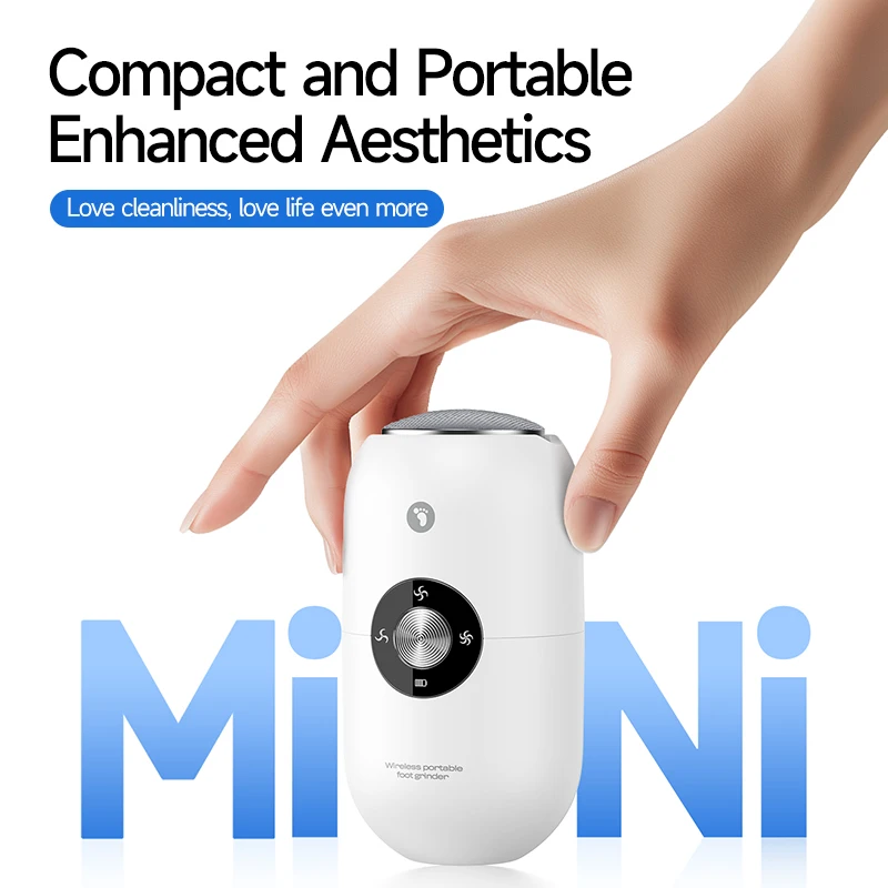 Mini Foot Grinder Electric Callus Remover 20000 RPM Stainless Steel Grinding Head 3 Speeds LED Display Feet Dead Skin Remover
