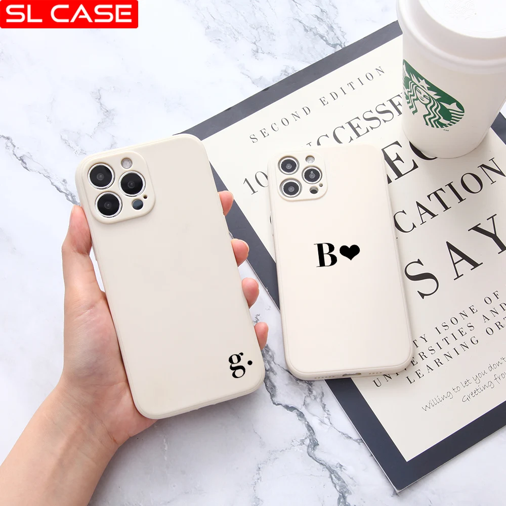 

Personalized Custom Letter for iPhone 14 Pro Max Case Luxury Soft Silicone For iPhone 13 12 Mini 11 Pro Max 7 8 Plus X XR SE 2