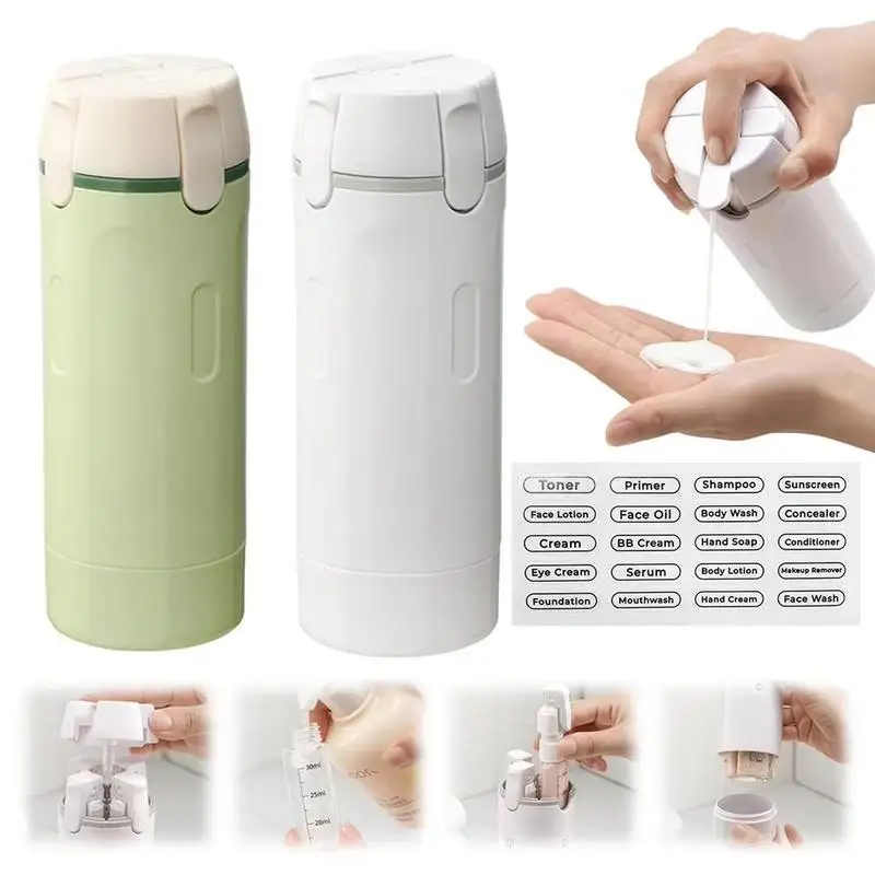 4 in 1 Travel Refill Bottle Set Portable Dispenser Leak Proof Travel Container for Perfume Shampoo Conditioner Shampoo Dispenser