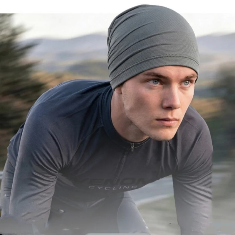 Schnell Trocknende Atmungsaktive Stretch-Beanie-Mütze Unisex Sport-Laufmütze Fahrrad-Unterhelm-Kappe Schweißabsorbierende Mütze – Detail 9