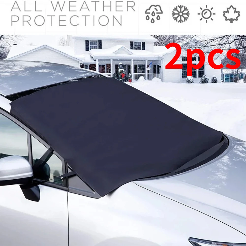 

2 шт. снегозащитный магнитный чехол для переднего лобового стекла автомобиля, солнцезащитный козырек, универсальный автомобильный аксессуар