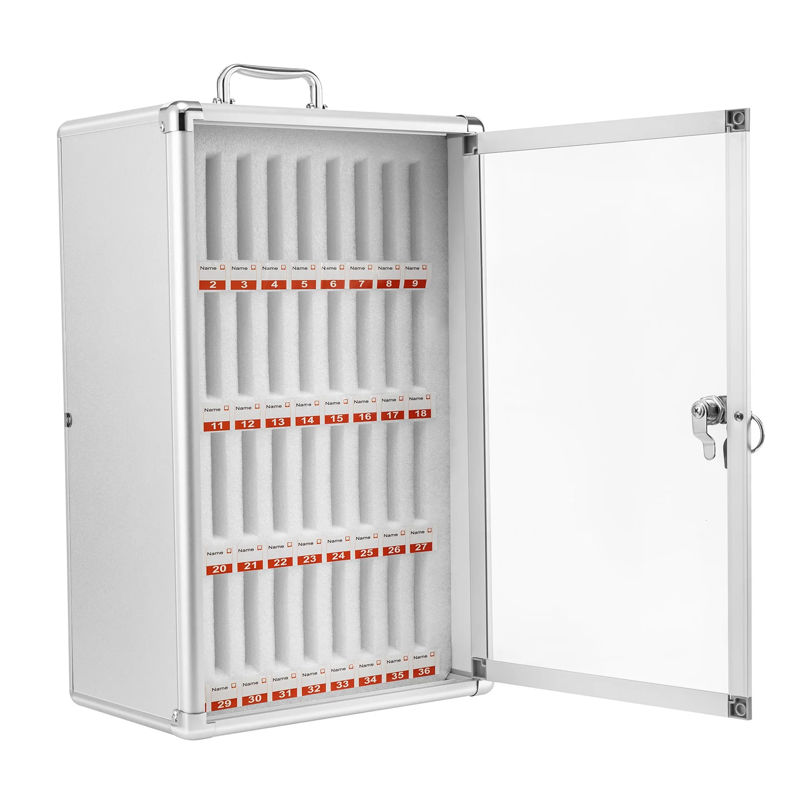 

Шкаф для мобильного телефона на 36 слотов, карманный шкафчик для хранения диаграмм с портативной ручкой, замком для ключей и рукописными бирками, настенный монтаж