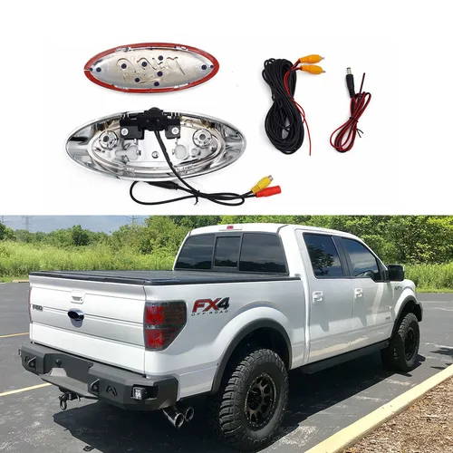 Reemplazo de cámara trasera de respaldo con emblema Tailgaters para Ford F150 F250 F350 F450, F550 (2004-2016) Flex (2009-2012) IP68 resistente al agua