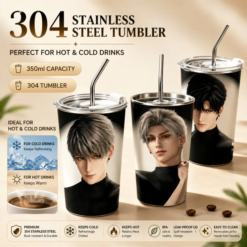 304 Stainless Steel Portable Cup, Co-branded With The Game Love And Deepspace, Featuring High-value Characters And A Matching