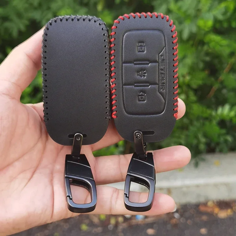 High Quality Leather Car Key Case Cover for Chery Jetour X70 X90 X95 Plus 2020 2021 2022 Remote Holder Keychain Accessories image 4