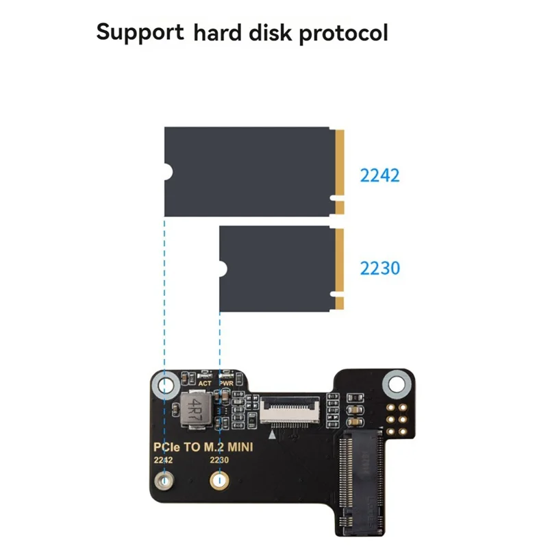 Placa adaptadora b47c para raspberry pi5 pcie para m.2 mini suporte protocolo nvme interface m.2 discos duros