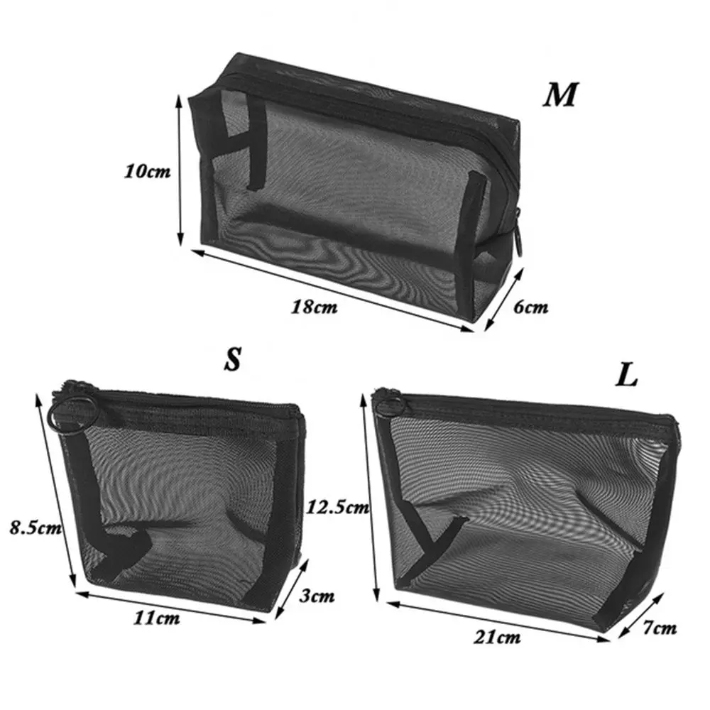 1Pc Mode Transparante Rits Mesh Pakket Toilettas Reizen Organisator Badtassen Cosmetisch Zakje