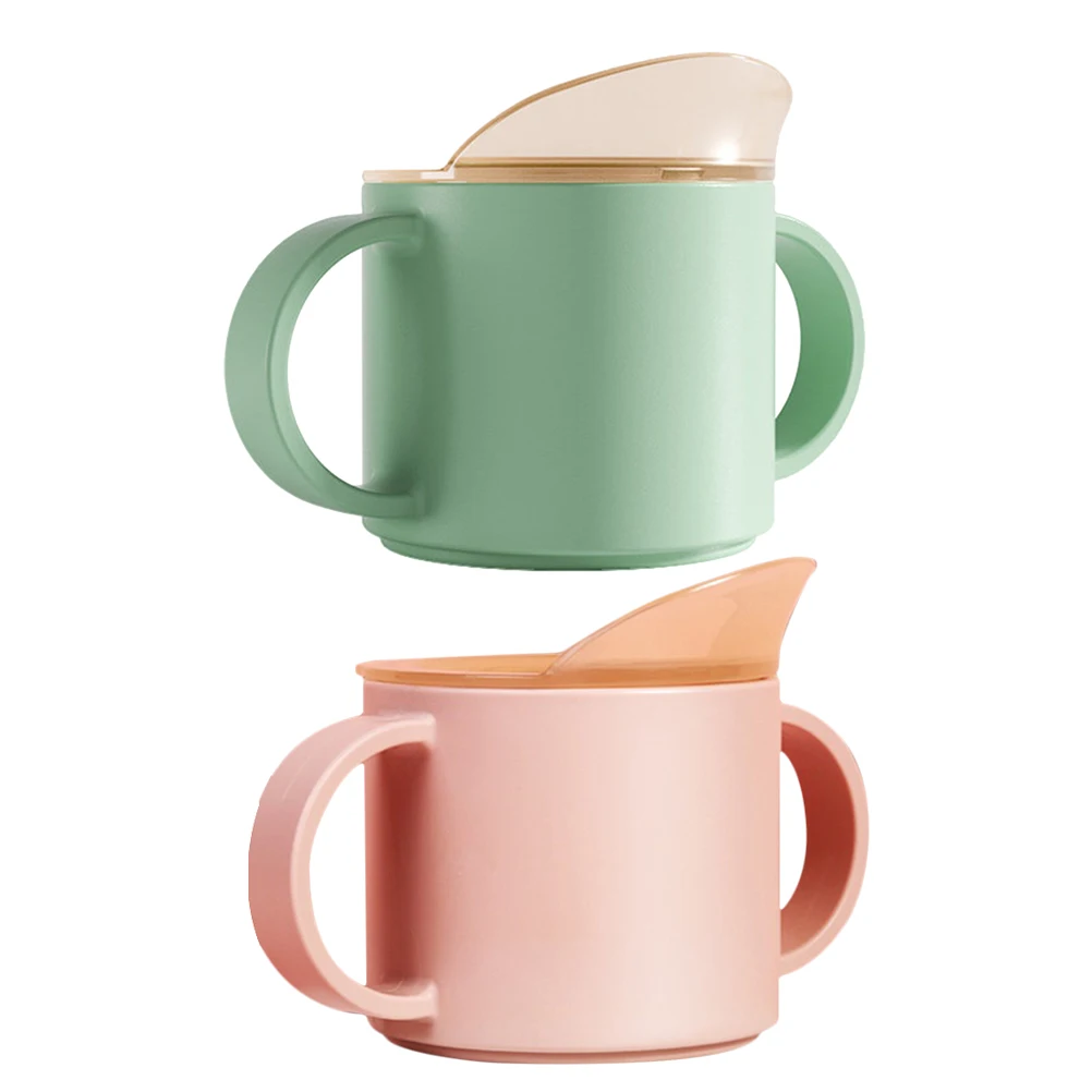 

2Pcs Baby Training Cup Bpa-Free Toddler Drinking Cup with Easy Grip Handle Silicone Spout Kids Water Bottle for School