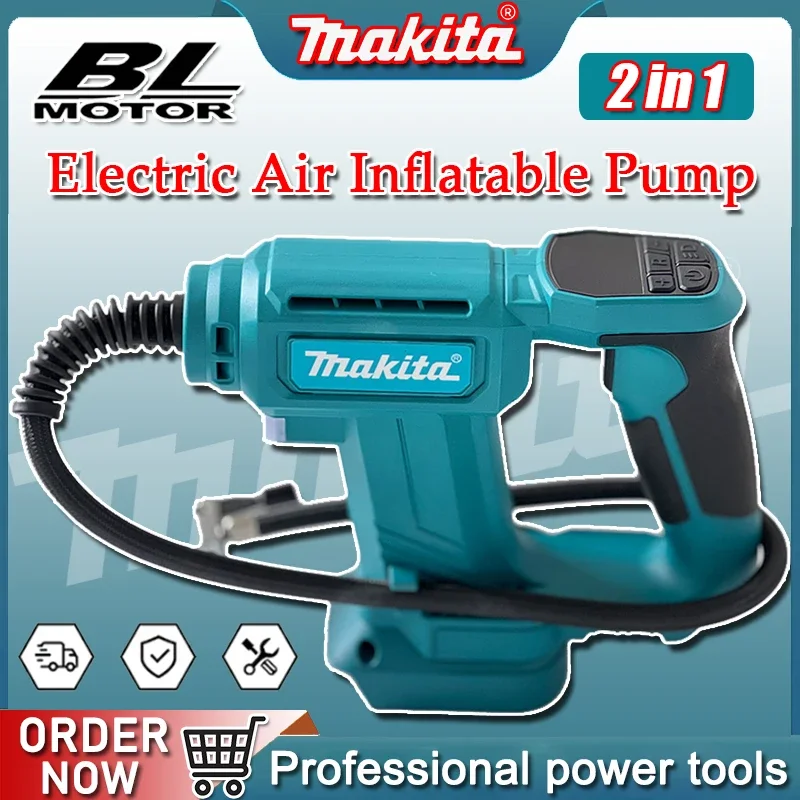 

Makita Cordless 2 In 1 Air Pump Portable Car Tire Inflator Air Compressor Automatic Inflatable Pump Electric For 18V Battery