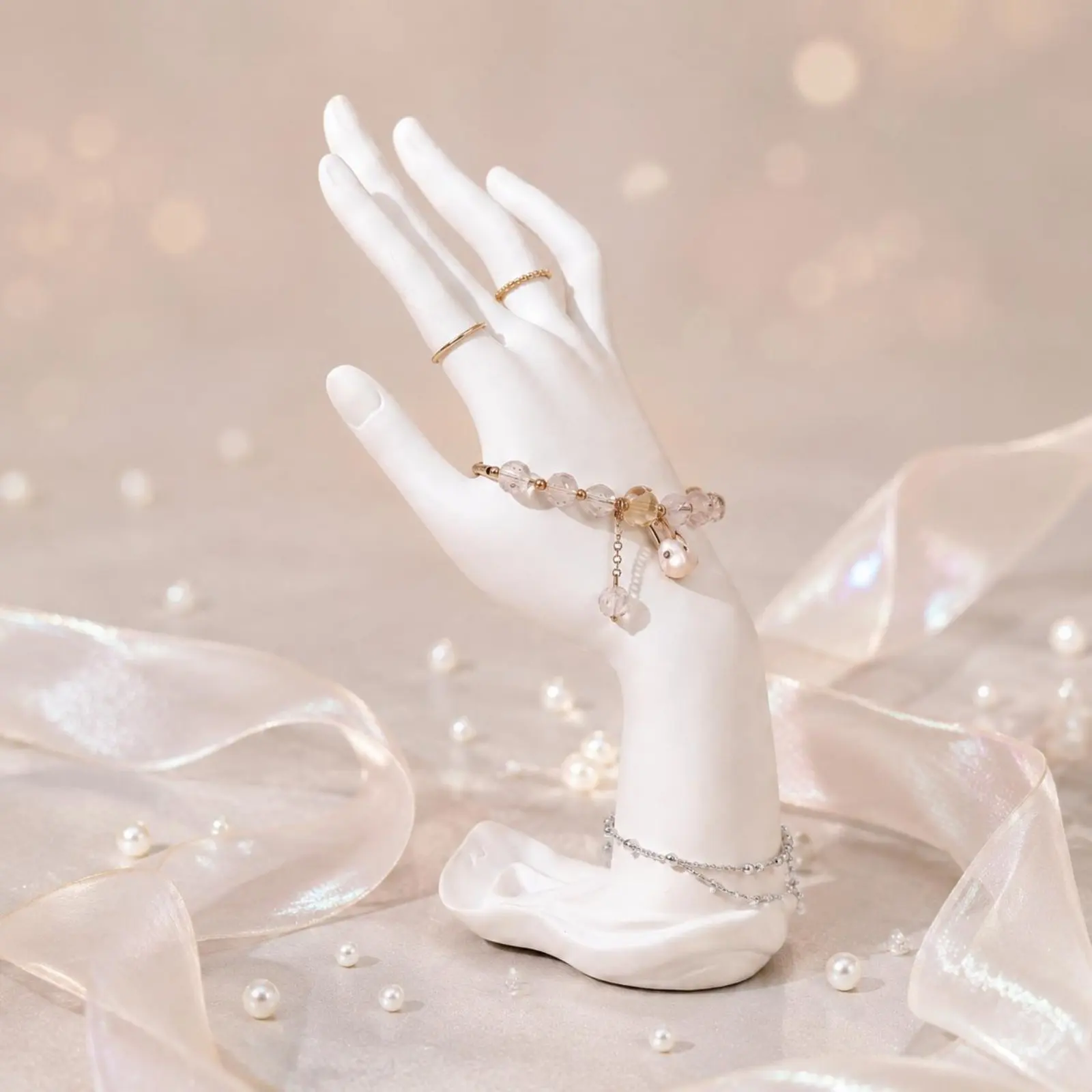 3 Pieces Hand Form Bracelet Stand Gift Idea Resin Hand Jewelry Stand Home Decor Multi-Purpose Elegant Design for Window Showcase