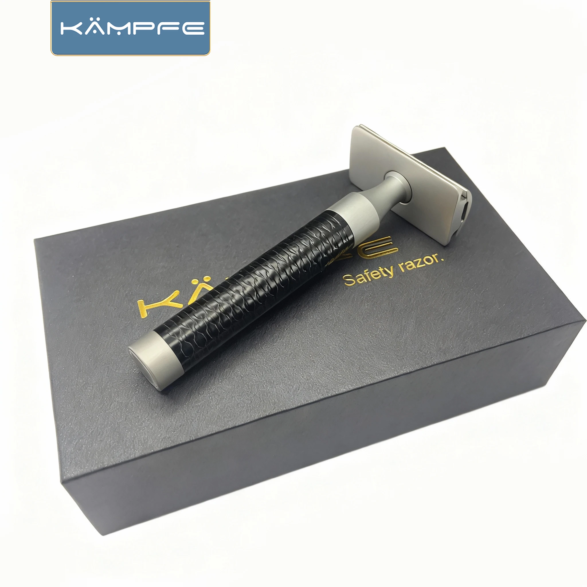 KAMPFE Stainless Steel Manual Safety Razor Old Fashioned Double edge Shaver with 5 Blades Gift for Men