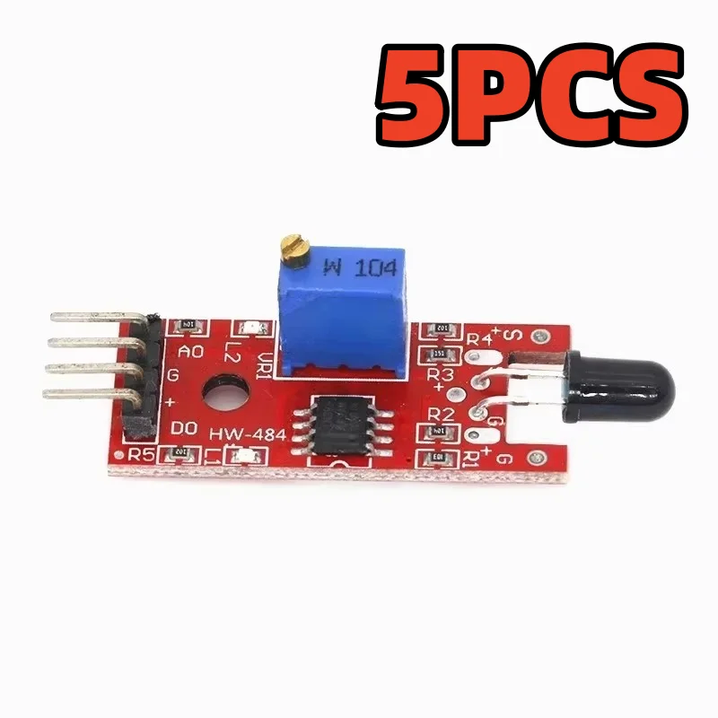 5PCS Red board flame sensor module intelligent car fire source detection test KY-026