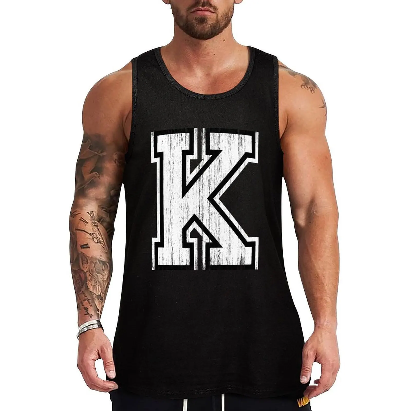 

Big Sports Letter K Tank Top mens gym clothes muscular man Bodybuilding shirt