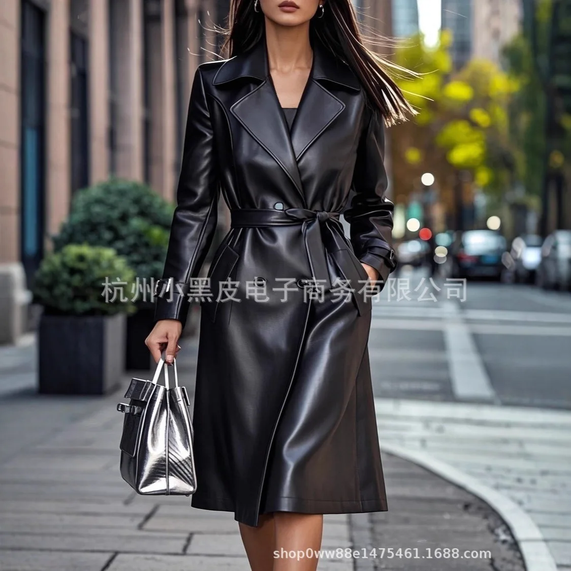 

Элегантное свободное женское длинное пальто с поясом, осенняя модная верхняя одежда для похудения, женский стиль, Новое поступление