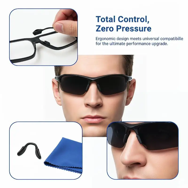 Sunglasses Nose Bridge Pads Adjustable Silicone Non-Slip Replacement Spare Part Frames Not Included Gift