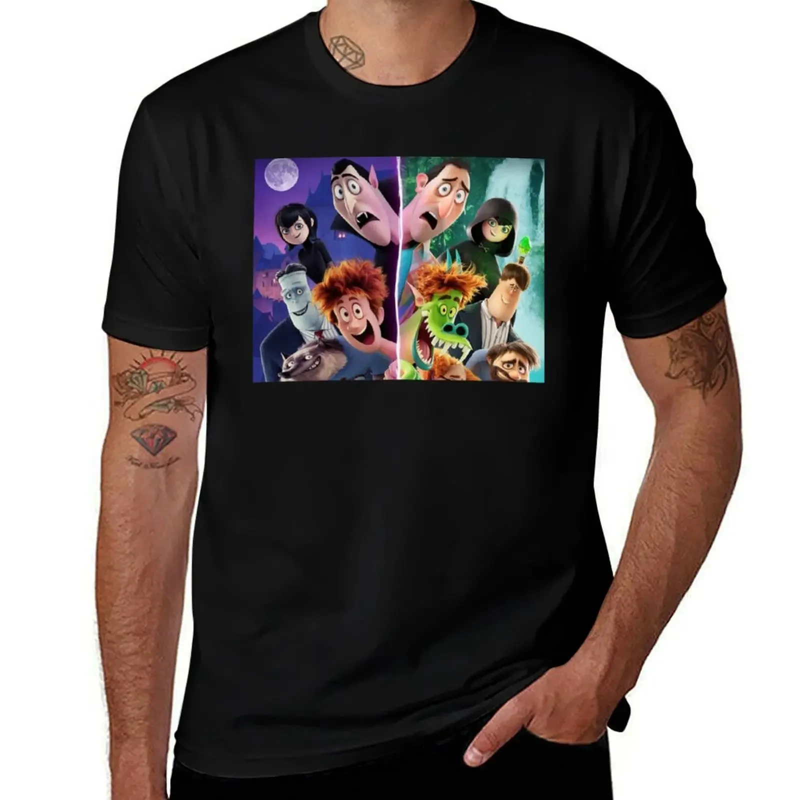 

Animated Hotel - Transylvania - Transformia animated series T-Shirt anime summer 2025 Men's cotton t-shirt