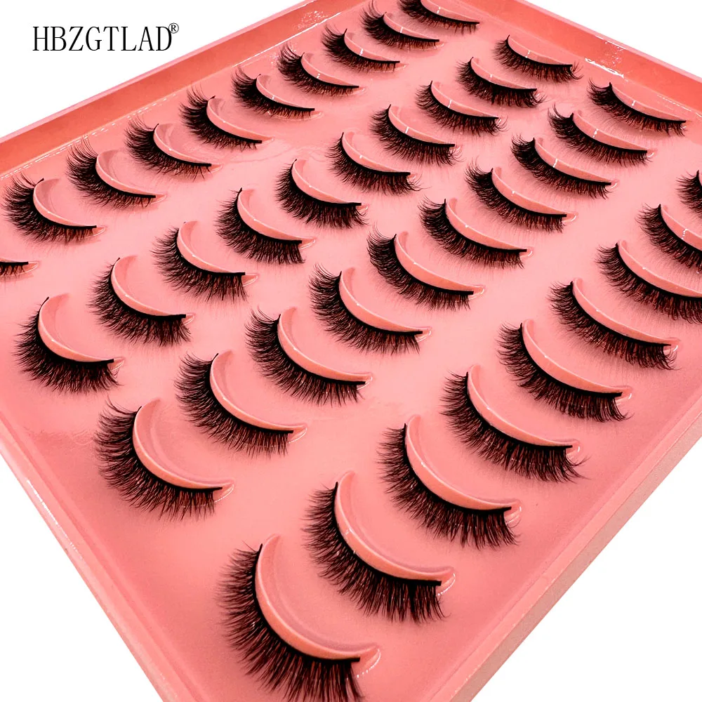 AMSDCN New 20 pairs short eyelashes natural long mink false eyelashes Fluffy  fake lashes extension makeup Mink eye lashes