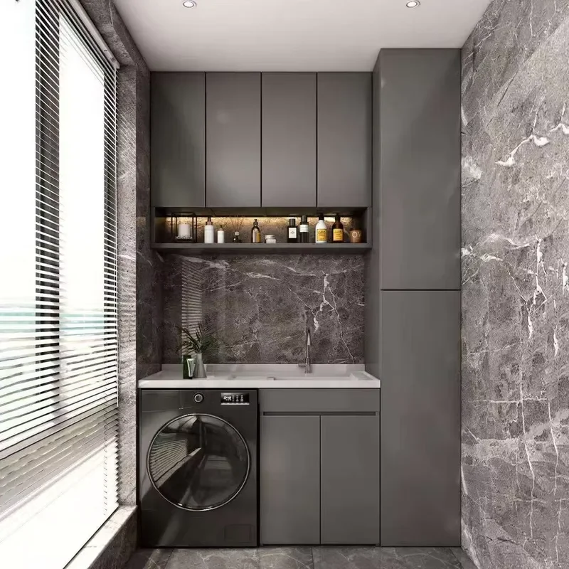 Modern Solid Wood Adjustable Storage Cabinet for Balcony Custom Modular Multi-Function Design Space-Saving Locker Apartment