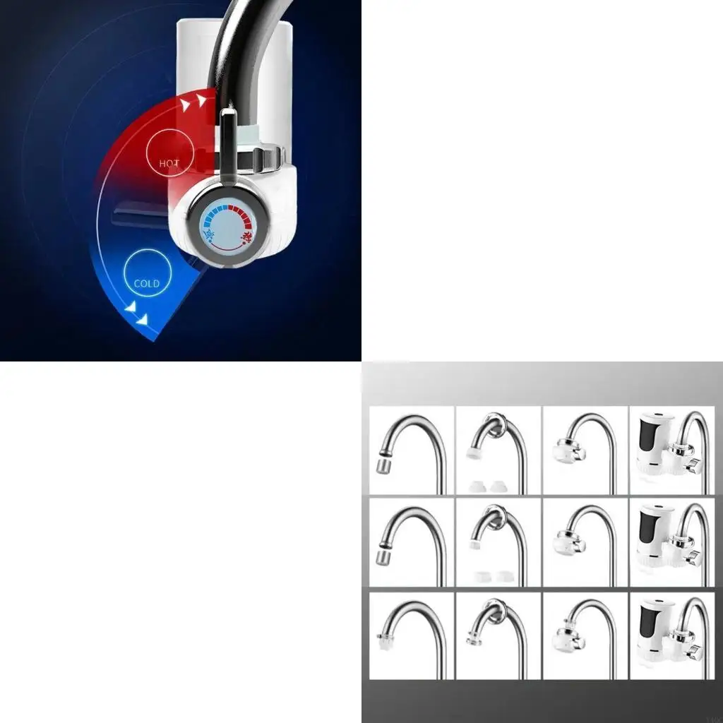 Fast Heating Water Heater Fast  Electric Water Heater Faucet with LED Display for Kitchen & Bathroom Quick Heating Y4QC