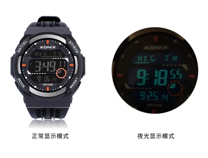 Men Sports Wristwatch Digital Waterproof 100m Multifunction Outdoor Watch LED Light World Time Swim Climb