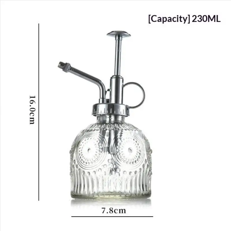 1Pc Glass Watering Spray Bottle Vintage Plastic Top Pump Watering Can Colored Glass Spary Bottle Plant Mister For House Plants