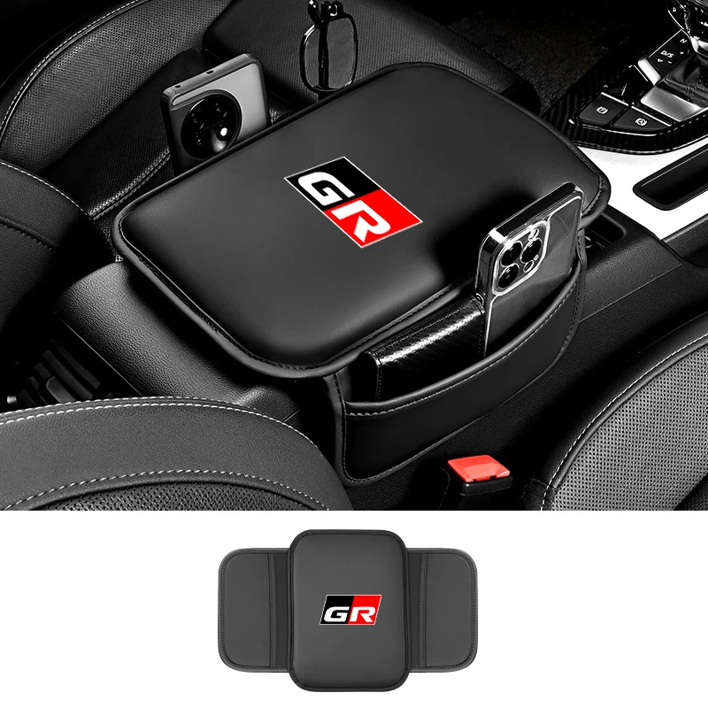 Leathers Car Armrest Box Pad Auto Armrest Mat For Toyota GR Yaris Sport Gazoo CHR Cross RAV4 Prius Racing Corolla Supra 86 Hilux view 4