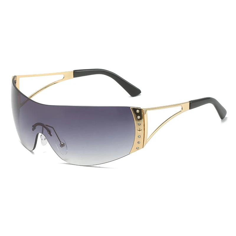 AliExpress DOHOHDO Cyberpunk Y2K Sunglasses Women Men Fashion Luxury Brand Design Rimless One Piece Sun Glasses Outdoor Cycling Shade Eyewear UV400