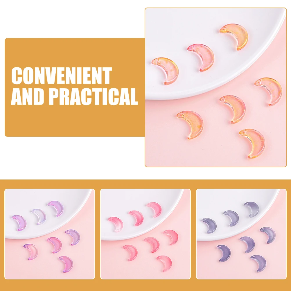 

80pcs Glass Moon Pendants DIY Charms for Crafts Necklace Accessories Mini Cute Bracelet Jewelry Smooth naments Sturdy Long Use