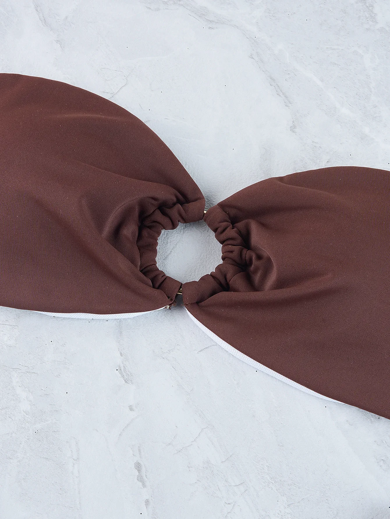 Microbikini Sexy para mujer, traje de baño marrón con anillo de banda, traje de baño para mujer, conjunto de Bikinis con Tanga, traje de baño femenino, ropa de playa 2024