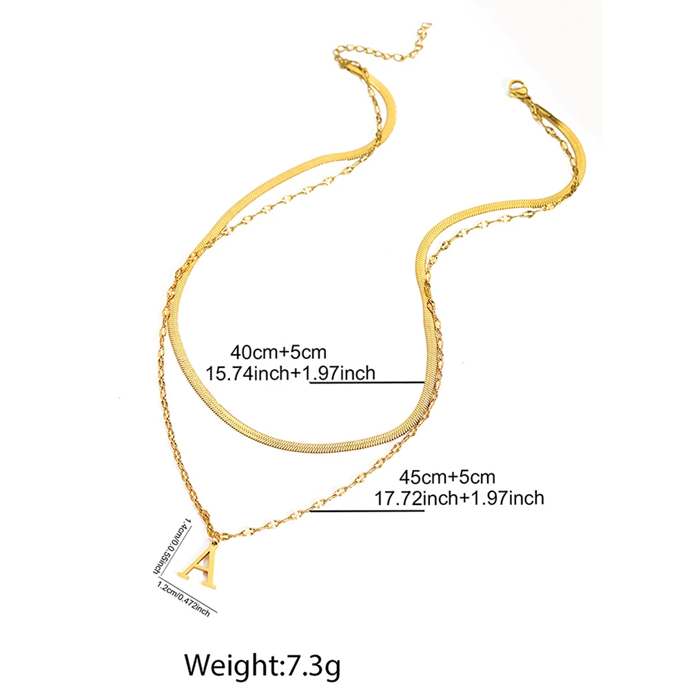 DGIDDK الفولاذ المقاوم للصدأ 26 رسائل قلادة قلادة مزدوجة مكدسة ارتداء أوروبا والولايات المتحدة الاسلوب المناسب مجوهرات نسائية #6