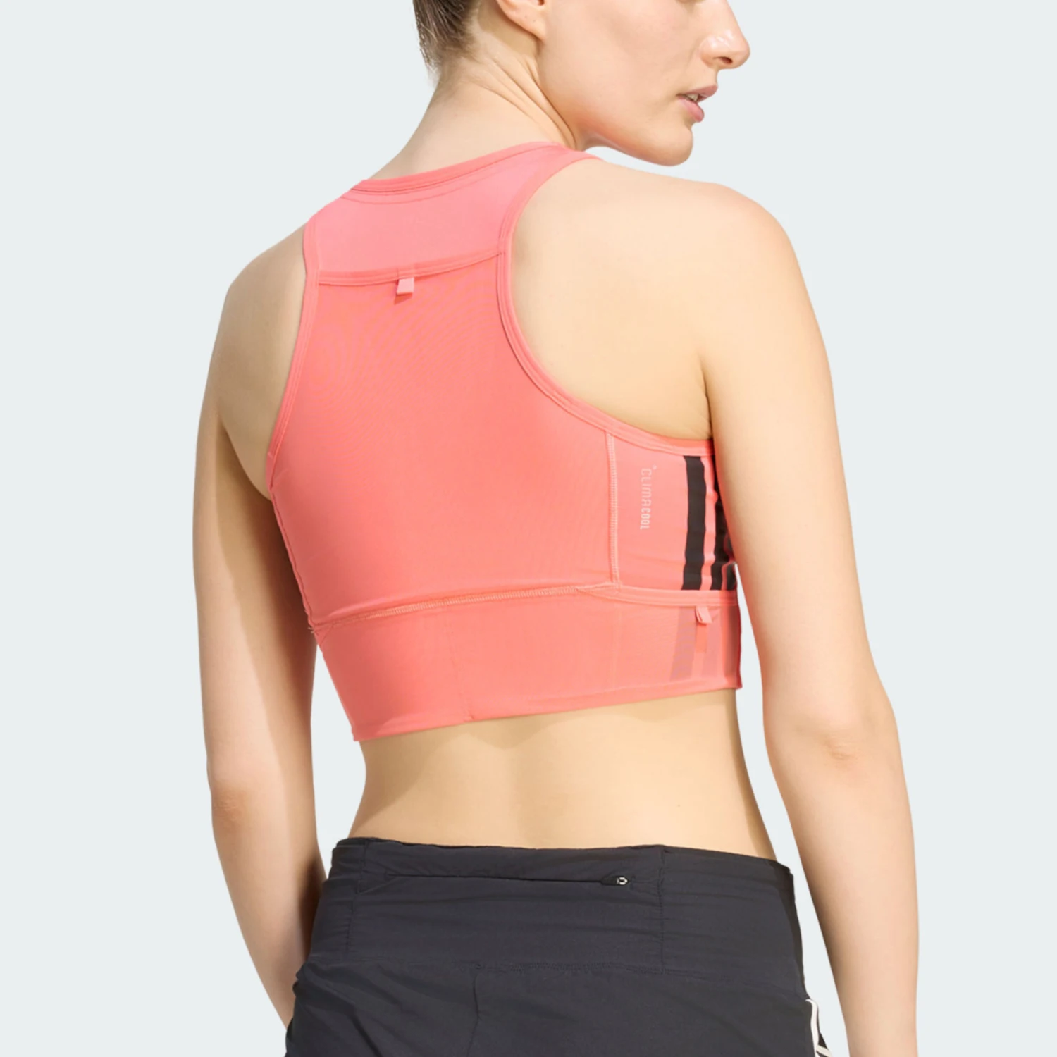 Adidas genuine women's short half zipper running sports vest T-shirt KT4859